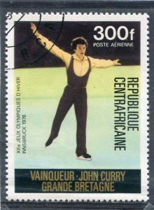 Central African Rep. 1977 OLYMPIC Ice Skating Gold Ovpt. Perforated Fine Used