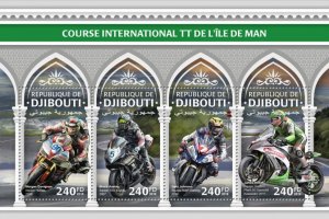 DJIBUTI - 2018 - Isle of Man Tourist Trophy  - Perf 4v Sheet - Mint Never Hinged