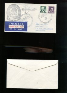COLUMBIA SPACELAB 1 INSURED COVER MAILED TO WEST GERMANY NOV 28 1983 HR1869