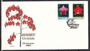 Jersey, Scott cat. 346-347. Christmas issue showing Orchids. First day cover. ^