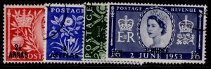 BRITISH POSTAL AGENCIES IN EA QEII SG52-55, 1953 CORONATION set, VERY FINE USED.