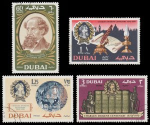 DUBAI STAMP SET. SCOTT # 127 - 130. YEAR 1970.  CTO