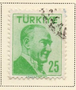 Turkey 1957 Early Issue Fine Used 25k. 093075