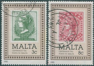 Malta 1985 SG751-752 Post Office Centenary (2) FU