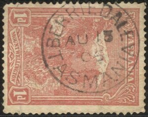 TASMANIA Australia 1902 Sc 96, Used VF, 1d pictorial, BERRIEDALE postmark/cancel