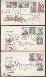 CZECHOSLOVAKIA US 1950s COLLECTION OF 20 FDCs FIVE ARE REGISTERED TO MARYLAND