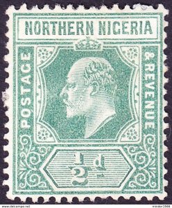 NORTHERN NIGERIA 1910 KEDVII ½d Green SG28 MH