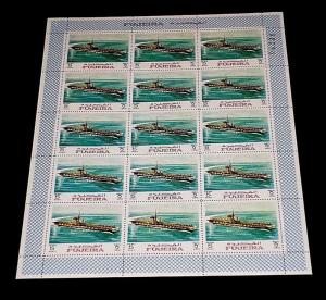 1968, FUJEIRA, SAILING SHIPS, WAR SHIPS, SHEET OF 15, LOT #6, MNH, NICE! LQQK!