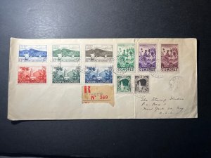 1951 Registered Archipelago of Comoros Cover to New York NY USA