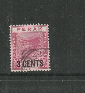 Malaya Perak 1895 Opt 3c on 5c Used SG 65