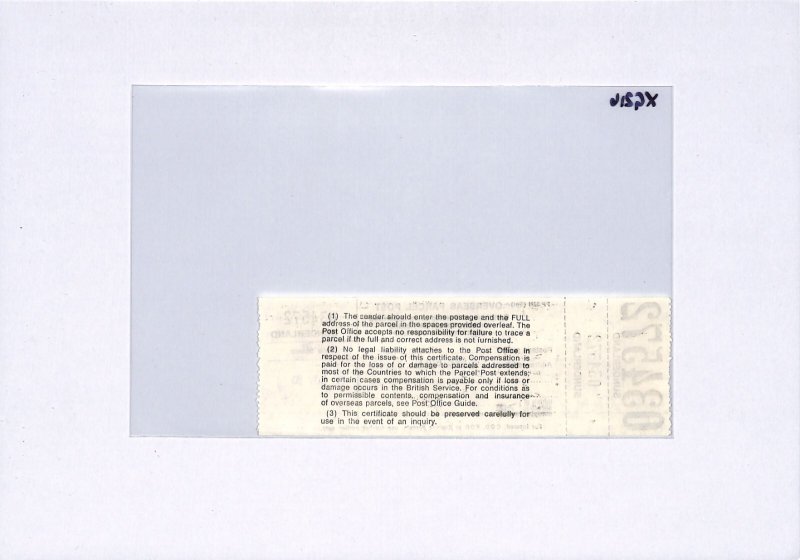 GB Durham OVERSEAS PARCEL POST LABEL 1980 *Sunderland* SPECIMEN {samwells}XG216