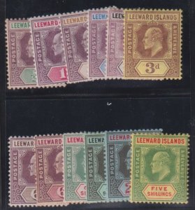 British Area A- M - Leeward Island #29-40 MintLH F - VF