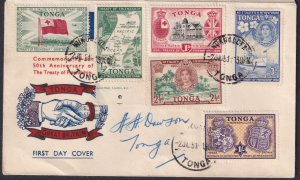 Tonga FDC 1951 complete set treaty between Tonga & Great Britain cover 94 / 99