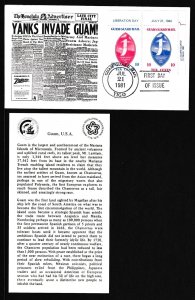 1981 Guam Liberation Day first day cover sevage pair with cachet, enclosure