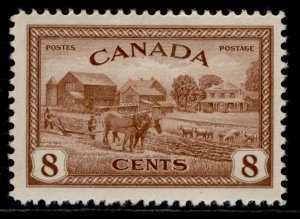 CANADA GVI SG401, 8c brown, M MINT.