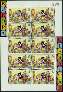 Gibraltar 543-544 sheets,MNH.Michel 404-407 klb. EUROPE CEPT-1989,Children Toys.