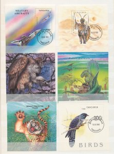 Madagascar Tanzania Wildlife Sport Flowers Mini Sheets Used (Apx 45) BL586