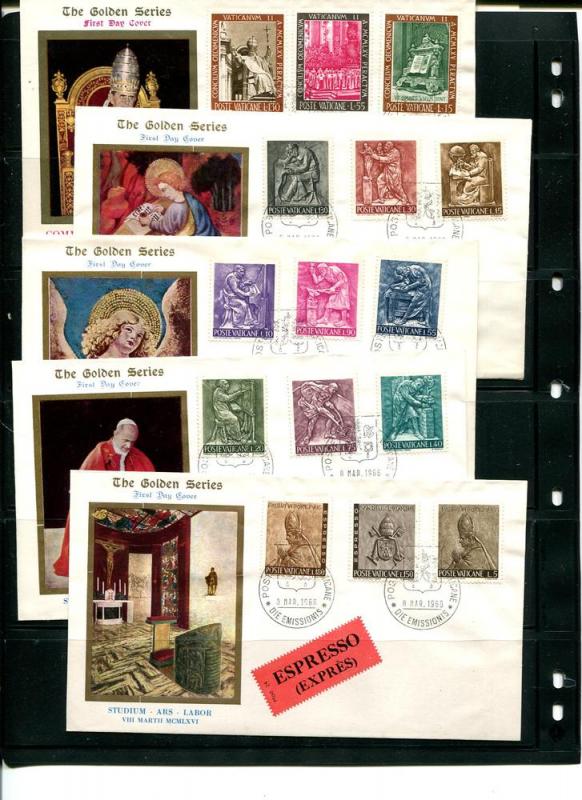 Vatican 196566 - 10 FDC , unaddressed VF 