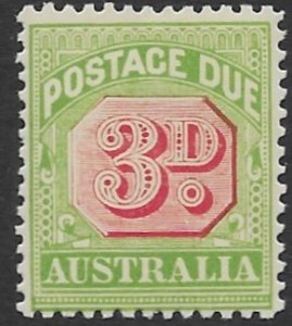 Australia J-42  1909  3d FVF  MInt Hinged