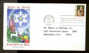 1321 CHRISTMAS FDC CHRISTMAS, MI CHICKERING JACKSON CACHET