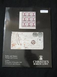 CHRISTIE'S ROBSON LOWE AUCTION CATALOGUE 1995 INDIA AND STATES