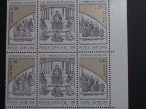 ​VATICAN CITY 1974-SC#557a ST.THOMAS AQUINAS -SCHOLASTIC PHILOSOPHER MNH BLOCK
