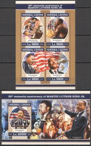 HM1447 2018 SIERRA LEONE MARTIN LUTHER KING & FAMILY PIGEONS #9514-7+BL1431 MNH