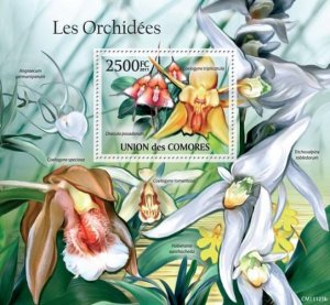 Comoro Islands 2011 ORCHIDS s/s Perforated Mint (NH)