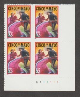 U.S. Scott #3309 Cinco de Mayo Stamp - Mint NH Plate Block