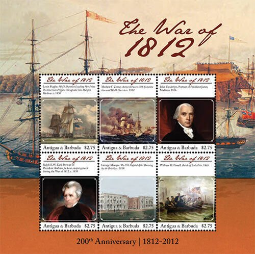 Antigua & Barbuda 2012 - War of 1812 - Sheet of 6 - MNH