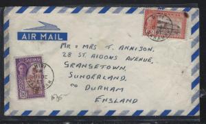 SARAWAK COVER  (PP0706B)    1953 KGVI  50C+20C A/M MIRI TO ENGLAND