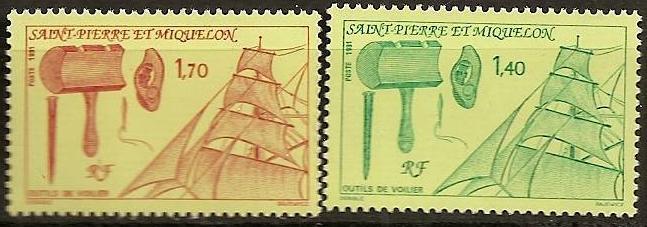 St Pierre & Miquelon 1991 Scott 559-60 Marine Tools MNH