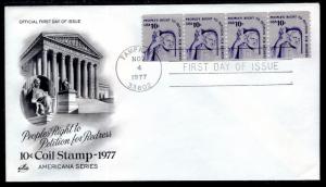 US 1617 Petition For Redress Coil Strip Artcraft U/A FDC