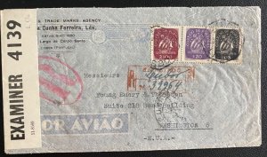 194 Lisboa Portugal Censored Airmail cover to Washington DC USA