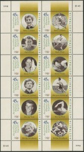 Australia 1998 SG1731-1742 Olympic Legends sheetlet of 12 MNH