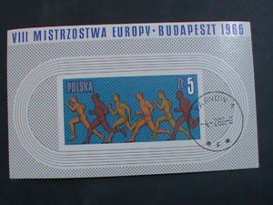 POLAND-1966-SC#1422 8TH EUROPEAN ATHLETIC CHAMPIONSHIP BUDAPEST  CTO S/S VF