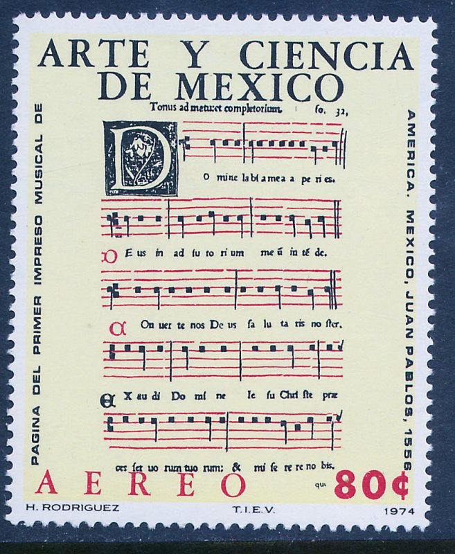 MEXICO C440, ART & SCIENCE, MUSIC SCORE SINGLE. MINT, NH. VF.