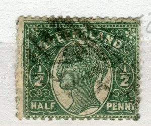 QUEENSLAND; 1890s early classic QV issue fine used Shade of 1/2d. value