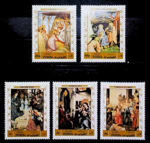 1970 Fujeira Christmas Paintings MNH** Full Set A21P60F7537-