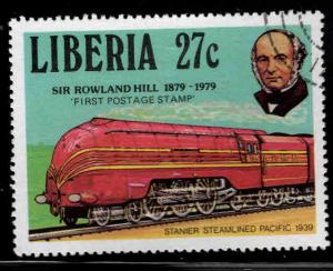 LIBERIA Scott 846 Used Rowland Hill train stamp 1979