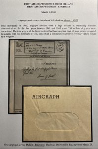 1943 Dublin Ireland First Airgraph Service Cover To Bulawayo Southern Rhodesia