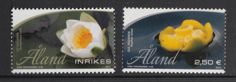 Aland MNH 2013 Set of 2 Water lilies - white and yellow