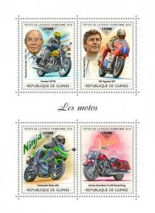 GUINEA - 2018 - Motorcycles - Perf 4v Sheet - MNH