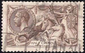 Great Britain 179 - Used - 2sh6p Britannia / Sea Horses (1919) (cv $75.00) (2)