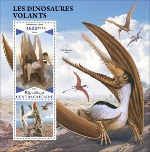 Central Africa - 2022 Flying Dinosaurs - Stamp Souvenir Sheet - CA220117b