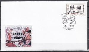 Romania, 17/APR/02. Cinema`s Laurel & Hardy Cancel on Cachet Envelope.