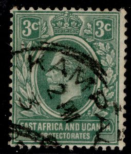 EAST AFRICA and UGANDA GV SG66, 3c green, FINE USED. Cat £17. CDS