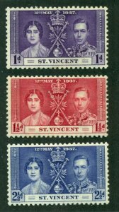 St. Vincent 1937 #138 - 140 MH SCV(2024)=$0.80