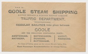 Meter cover GB / UK 1929 Goole Steam Shipping - Amsterdam - Copenhagen - Hamburg