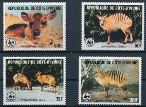 IVORY COAST 1985 Sc#764/767 WWF ANTELOPE Set (4) MNH